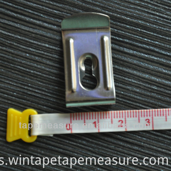 Uso personalizado de clip de cinturón de cinta métrica de metal de acero para cinta métrica